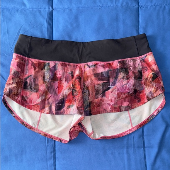 Lululemon Speed Up Short *2.5" Sun Dazed Multi Pink / Super Dark Sz 8! - Picture 4 of 12